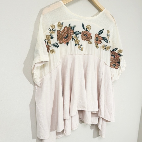OLI & HALI Embroidered Babydoll Top Oversized Size Small - Picture 3 of 7